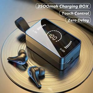 Słuchawki H3 TWS BT5.0 słuchawki 3500 mAh Bank Wireless Mini Mini Earbuds Sports Bluetooth Zestaw słuchawkowy z LED lustrzanin cyfrowy dotyk ekranu