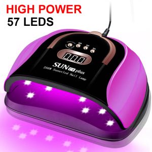 Kleider 256W Hochleistungsgel UV LED NAGE LACK PLISH Kabingel mit 57 LED -Nagel Trockner Ausrüstung professionelles Trockengel für Manikürelampe