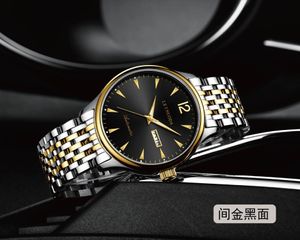 męskie i damskie zegarki szampanowe złota precyzja i trwałe zegarki ze stali nierdzewnej mechaniczne zegarki Sapphire Składanie Wodoodporna luksusowa zegarek na prezent
