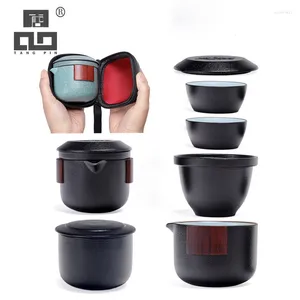 Teaware sets keramiska tekanna Gaiwan Tea Cup Porslin Portable Travel Drinkware Discount Global