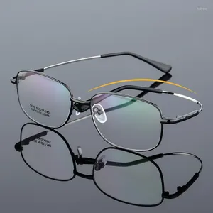 Occhiali da sole incorniciate in lega di titanio maschile in metallo full-frame in metallo vetri quadrati telaio miopia occhiali f5076