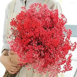 Dekorativa blommor Vita naturliga torkade gipsophila Baby Breath Bouquet Arrangement Hemdekoration Bröllopsbord Diy DIY