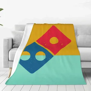 Decken Dominos Pizza Logo Weiche Flanellwurf Wurfdecke für Couch Bett warmes leichte Sofa Reiseweg