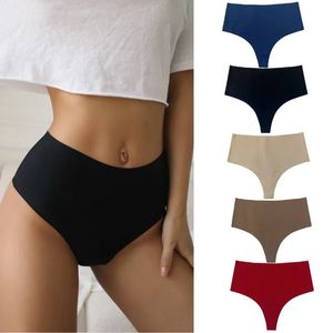SXL Stor hög midja thong Womens Triangle Pants Tight Tpants Fitness Sports Ice Silk Underwear For Female 240407