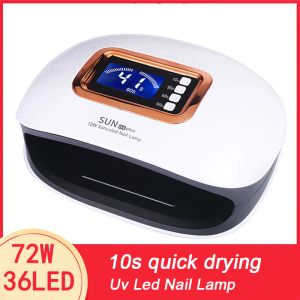 Guns 72W Sonne UV LED Lampe Nagel Trockner Nagel Lampe Gel Trocknen Lampara Maniküre Pediküre Hine UV Nägelkunst Aushärtenlampe zum Trocknen von Nägeln