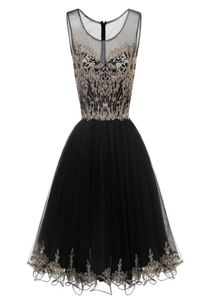 Cheap Short Homecoming Dresses Tulle with Gold Lace Applique Cocktail Party Dresses Crystal Beaded Sweet 15 16 Birthday Prom Dress8759779