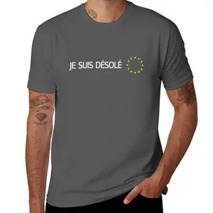 Herrtankstoppar Brexit: Jag är ledsen (fransk) T-shirt snabbtorkning av sportfans plus storlekar Mens White T Shirts