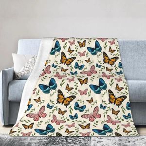 Battaniyeler Kaprisli Kelebekler Battaniye Yumuşak Sıcak Pazen Atma Kapağı Yatak Oturma Odası Piknik Seyahat Evi Kanepe