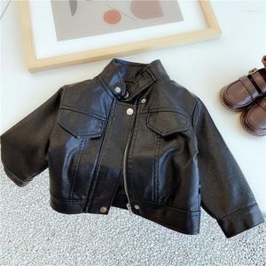 Jackets Fashion Boys Clothing Spring Autumn Children Coat Long Sleeve Toddler Kids Black Leather Jacket Sport 2 To 6 Years Old