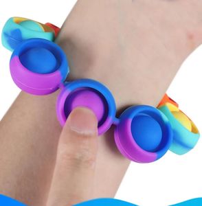 Giocattoli da stress reliver Rainbow Bracciale Push It Bubble Antistress Adult Children Sensory Toy per alleviare l'autismo9062339