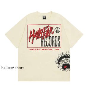 Hellstar t shirt designer t skjortor grafiska tee klädkläder hipster tvättade tyg graffiti bokstäver folie tryck vintage svart löst passande USA storlek 214
