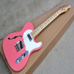 Electric Guitar with Pink Body and White PickguardChrome Hardwares and Can be Customized as Request1098368