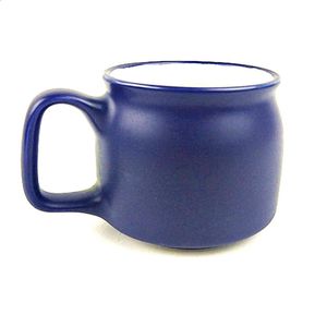 Caneca de chá de cerâmica para porcelana Cups azuis foscos Escritório e casa com canecas de alça 240407