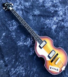 Lefty Hofner BB2 Bass Gitarre Geigenbody Style Linkshänder -Top -Qualität HCT Bajo Entworfen in Deutsch 990134