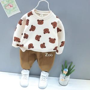 Boys Clothing Spring Autumn Baby Kids Cartoon Boy Tracksuits Suits Long Sleeve T ShirtPants 2PcsSet 05 YEARS 240328