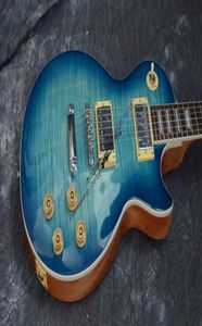 Electric Guitar G Standard LP One Piece Wood Neck and Body Blue Color Gradient Flammad Maple Wood1795850