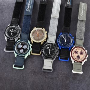 2024 Mens Watches High Quality Moon Watch Full Function Quarz Chronograph Movement Watches Leather Strap Wristwatches With Box 01