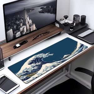 Bordduk Stor muspad Sea Wave Mouse Pad Keyboard Gaming Accessories Mats Game Office Computer PC Gamer Laptop Desk Gummimat