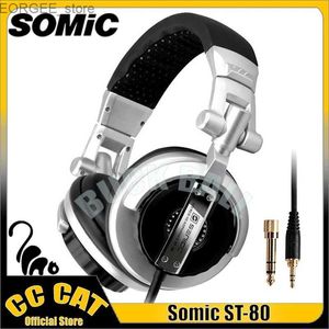 Cell Phone Earphones Somic ST80 Headphone Wired Headphones Recording DJ Headset With Microphone Hifi Low Latency Noise Reduction Gaming Earphones Y240407