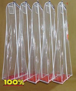 High Quality Transparent Wedding Dress Cheap Dust Cover Omniseal Extra Large PVC 1805810cm Wedding Garment Bag Skirt Clothes Cov6582578