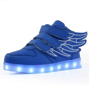 Athletic Outdoor Children Glowing Sneakers Kid Luminous Sneakers med lysande ensamt upplysta skor för pojkar flickor ledde sneakers barns ledande sko 240407