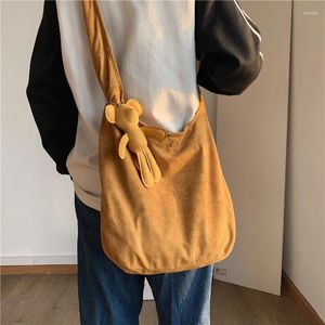 Bolsas de ombro insere o estilo preguiçoso bolsa de grande capacidade 2024 Retro Art Canvas Student Bolsa Diagonal