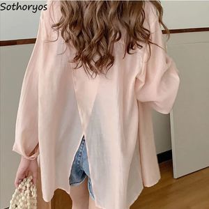 Chic Split Shirts Frauen unregelmäßig gestaltete stilvolle S3xl Langarm Sonne, sonnenproofem atmungsaktiven Außenbekleidung weiblich solid zart modern 240407