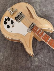 Custom 12 Strings 38112 V69 Maple Glo 1989 Natural Semi Hollow Body Electric Guitar Sandwich Checker Codella di scacchiera vintage 9179071