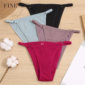 Women's Panties FINETOO Cotton Briefs Women 3Pcs/set Sexy Low Waist Underwear M-2XL Ladies Underpants Soft Feamle Lingerie 2024