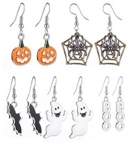 5 Styles Halloween pumpkin earring New Bat Spider Halloween Earrings kids Jewelry Accessories for Girls Gift M3493536112