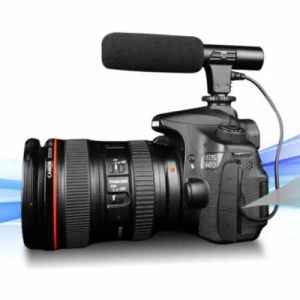 Microfoni Microfono fotocamera con fotocamera condensatore per fucile da caccia Jintu per Nikon D7000 D7200 D7100 D7500 DF D80 D90 D500 D500 D5000 D5100 D5500 D5600