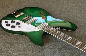 Niestandardowy RIC Trans Green Semi Pleep Body 360 330 12 Strings Electric Gitar