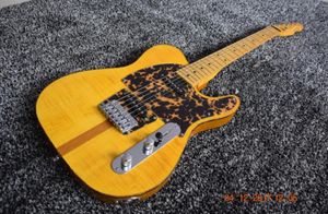 White Hohner HS Anderson Madcat Mad Cat Tete Flame Maple Top Yellow Electric Guitar Leopard Pickguard Red Turtle Binding Kluson 9914772