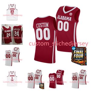 2024 Final Four Alabama Basketball Jersey Brandon Miller Mark Sears Grant Nelson Sam Walters Nick Pringle Aaron Estrada Rylan Griffen Jarin Stevenson Sexton