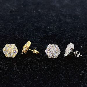 Designer Hip Hop Best selling Lowest Price 925 Sterling Silver Iced Out DEF Moissanite VVS Stud Earrings Jewelry