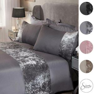 Bedding Sets Set Duvet Cover Down Velvet Panel And Pillowcase Silver Grey