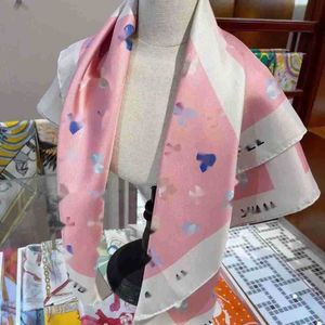 Halsdukar Silk Scarf Square Scarf Twill Silk Double Sided Scarf Outdoor Accessories Western Style Thin Sweet J0407J240407