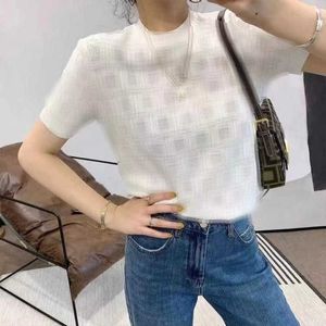 Designer T Shirt Woman Car Cotton Tee Embroider Letters Shirt Luxury Knitting Ny trend High Street Short ärmar Spring Brand Summer Women Tees Tops