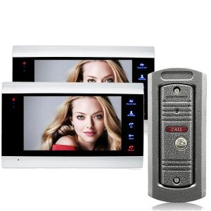 Intercom 7 Inch 2 Monitor Video Doorbell Home Intercom Video Door Phone Wide Vinle Doorbell Camera TF Memory Card Video Intercom