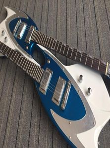 Backlnd Tasarım JBD 100 Serisi Metalik Mavi Elektrikli Gitar Ayna Pickguard Mini Pikapları Kilitleme Tunerler6391644