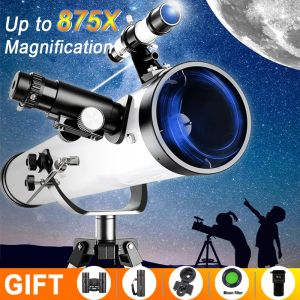 Telescópios 875X Telescópio astronômico profissional 35 a 875 vezes Zoom Monocular refrativo para o Space Star Moon assistindo Telescopio Gift