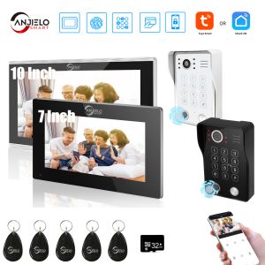 Intercomo tuya Video Intercom System sem fio wi -fi videowhophophophophone caseira de vídeo com impressão digital/cartão de deslizamento/senha desbloqueio functio