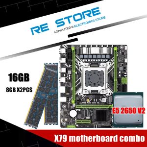 Motherboards Kllisre X79 Motherboard Combo Kit Set LGA 2011 E5 2650 V2 CPU 2*8 GB Speicher DDR3 1600 ECC RAM