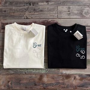 Ny design lyxig modekontrast broderi asymmetriska män och kvinnor löser kortärmad t-shirt topp