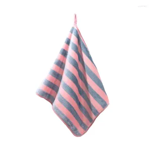 Towel Stripe Hair Hand Face Soft Absorbent Home El High Density Coral Fleece Towels For Quick-Dry Kitchen Bathroom Cleaning