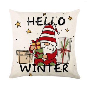 Kissen ZQL Cartoon Christmas Pillowcase Leinendekoration Geschenkabdeckung für Autosofa 45 cm