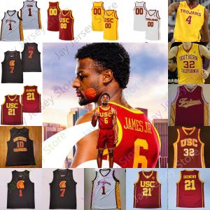 USC Basketball Jersey NCAA College Isaiah Mobley Nick Young Goodwin Boogie Ellis Drew Peterson Max Agbonkpolo Ethan Anderson Okongwu Bronny James Jr.