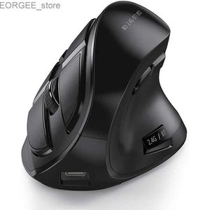 マウスBluetooth Vertical Wireless Mouse for table for table loptop notbok rechargeable USBワイヤレスマウス人間工学右手Y240407