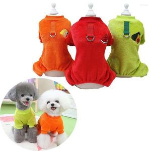 Köpek Kıyafet Kış Sıcak Süvari D-Ring Yumuşak Peluş Giysileri Çekilebilir Sevimli Meyve Köpek Ceket Küçük Orta Kedi