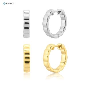 Rings KIKICHICC 925 Sterling Silver Gold Geometric Hoops Plain Special Circle Earring Clips 2021 Rock Punk Party Luxury Jewelry Gift